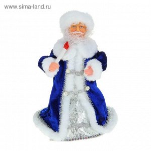 Дед Мороз, в синей шубе, со свечой, русская мелодия