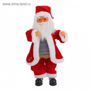 Дед Мороз, в очках, красная шуба, с подсветкой, русская мелодия