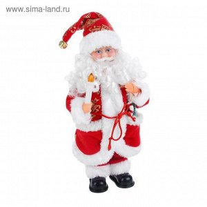 Дед Мороз, в узорной шубке, со свечой, английская мелодия