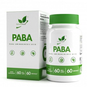 Парааминобензойная кислота (Витамин В10) / PABA / 60 капс. веган