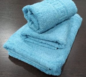 Полотенце махровое банное 40*70 см хлопок цвет Молочно-голубой