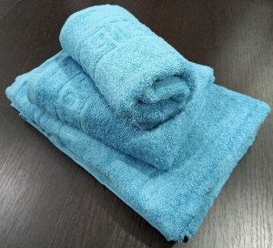 Полотенце махровое банное 40*70 см хлопок цвет Молочно-голубой