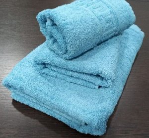 Полотенце махровое банное 70*140 см хлопок цвет Молочно-голубой