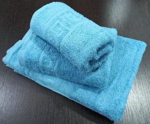 Полотенце махровое банное 50*90 см хлопок цвет Молочно-голубой