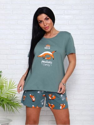 Пижама женская Йога-хаки (шорты) распродажа