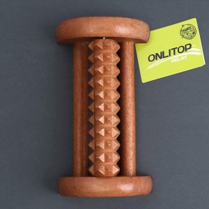 ONLITOP Массажёр для ног «Барабан», 1 ролик с шипами, деревянный, 14,5 x 8,2 x 5 см