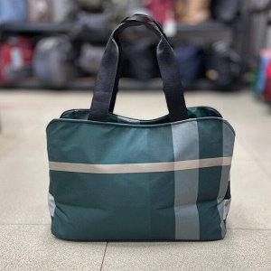 Сумка женская дорожная бордовая клетка текстиль