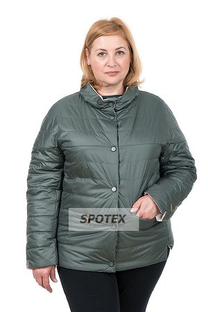 Куртка женская двухсторонняя OSKAR 016631 - 701+503 темно зеленый(светло-серый)