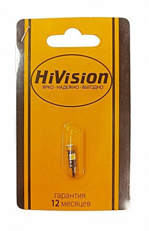 Лампа светодиодная "HiVision" T5-3, 12V 6000K 1шт