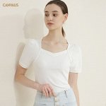 Женская футболка с рукавами &quot;фонарики&quot;, цвет белый