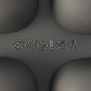 Форма для выпечки Доляна «Яйца», силикон, 27,5x16,5x3 см, 8 ячеек, 6,3x4,4 см, серая