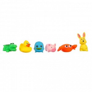 Набор резиновых игрушек для ванны «Малыши», с пищалкой, 6 шт, цвет МИКС, Крошка Я