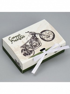 Коробка складная 16,5 х12,5 х5 см двусторонняя Следуй за мечтой