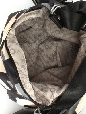 Сумка женская текстиль BoBo-1601-7 (рюкзак-change),  1отд. 1внеш,  3внут/карм,  черный/серый 254112