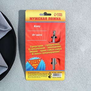 Ложка чайная с гравировкой «Super мужик», на подарочной открытке, 3x14 см