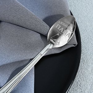 Ложка чайная с гравировкой «Любимый папа», на подарочной открытке, 3x14 см