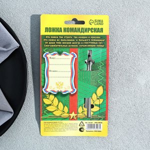 Ложка чайная с гравировкой «Командирская Ложка», на подарочной открытке, 3x14 см