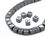 Бусины из гематита Куб 8 мм. Цена за 6 шт.