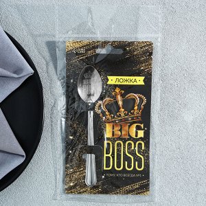 Ложка чайная с гравировкой Big boss, 3x14 см