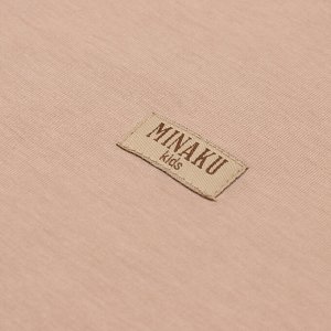 Костюм для девочки (футболка, шорты) MINAKU, бежевый/ пыльно-сиреневый.