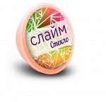 Слайм &quot;СТЕКЛО&quot; с оранжевыми неоновыми блестками 100 гр в банке