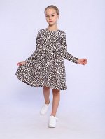 ПЛ163 Платье &quot;Злата&quot; 2 (коричневый; белый)