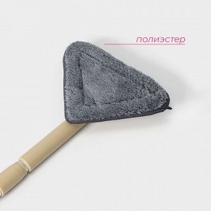 Щётка для окон Доляна, алюминиевая телескопическая ручка 59(89) см, насадка из микрофибры 12x12 см, МИКС