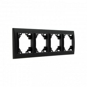 Рамка четырехместная горизонтальная, серия Эрна, PFR00-9004-03, черный