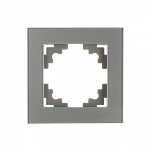 Рамка 1-местная, стекло, STEKKER серия Катрин, GFR00-7001-03, серебро