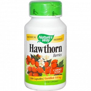 Natures Way, Hawthorn Berries, 510 mg, 100 Vegetarian Capsules