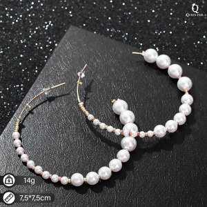 Серьги-кольца "Жемчужная кармелита" вальс