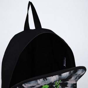 Рюкзак текстильный Инопланетянин, 38х14х27 см, цвет чёрный