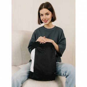 Рюкзак школьный текстильный 46x30x10 см, вертикальный карман, черно-белый