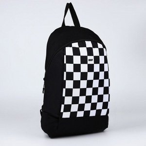 Рюкзак школьный текстильный Lucky, 46x30x10 см, вертикальный карман, чёрный