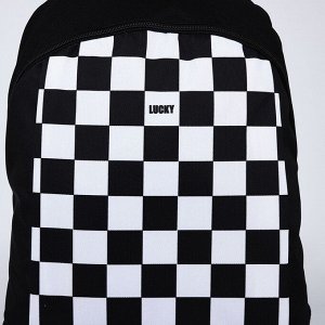 Рюкзак текстильный Lucky, 46х30х10 см, вертик карман, цвет чёрный