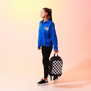 Рюкзак школьный текстильный Lucky, 46x30x10 см, вертикальный карман, чёрный