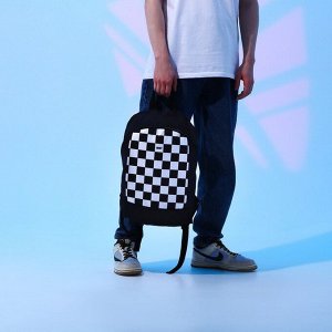 Рюкзак школьный текстильный Lucky, 46x30x10 см, вертикальный карман, чёрный