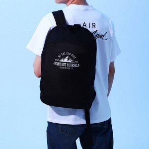 Рюкзак текстильный «Горы», 46х30х10 см, вертик карман, цвет чёрный