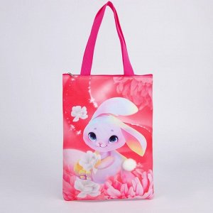 Детский сумка-шопер с допиками «Зайчик» на молнии, 32*23см