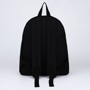Рюкзак текстильный Гуси, с карманом, 29х12х40 чёрный