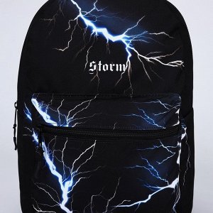 Рюкзак молодежный Storm, 29х12х37, отд на молнии, н/карман, чёрный
