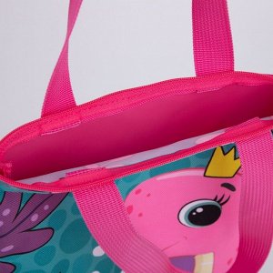 Детский сумка-шопер с допиками «Динозаврик» на молнии, 32*23см