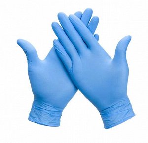 Перчатки винил-нитриловые,  синие L 100шт Wally Plastic