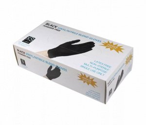 Перчатки винил-нитриловые,  черные L 100шт Wally Plastic