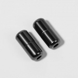 Фиксатор для шнурков, пара, d = 8 мм, 1,8 см, цвет чёрный никель