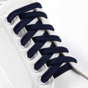 Шнурки для обуви, плоские, 10 мм, 100 см,  цвет синий