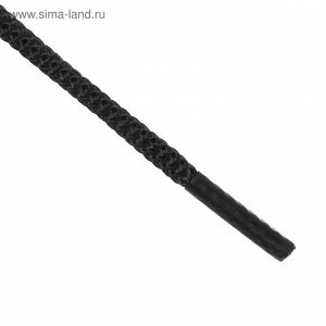 Шнурки для обуви, круглые, d = 3 мм, 90 см, цвет чёрный
