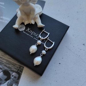 Серьги симметричные с барочными жемчужинами