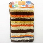 Коврик, 50х80см, акрил, полосатый рыжий 1/50