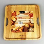 Поднос сервировочный, 29х29см, квадратный, Гевея  1/12
